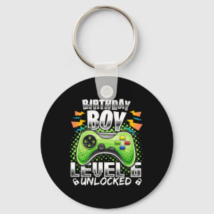 Level 6 Unlocked Video Game 6th Birthday Gamer Gif Key Ring