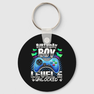 Level 6 Unlocked Video Game 6th Birthday Gamer Gif Key Ring