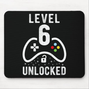 Level 6 Unlocked Video Game 6th Birthday Gift Mouse Pad