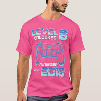 Level 6 Unlocked Video Game Party 6th Birthday Gam T-Shirt