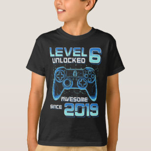 Level 6 Unlocked Video Game Party 6th Birthday Gam T-Shirt