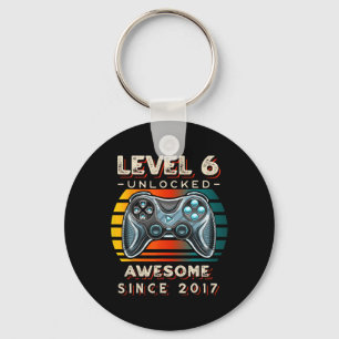 Level 6 Unlocked Video Game Six 6th Birthday 6 Yr  Key Ring