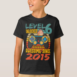 Level 6 Unlocked Video Gamer 6 Years Old 6 T-Shirt