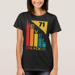 Level 71 Unlocked Retro 71st Birthday Gamer Gaming T-Shirt