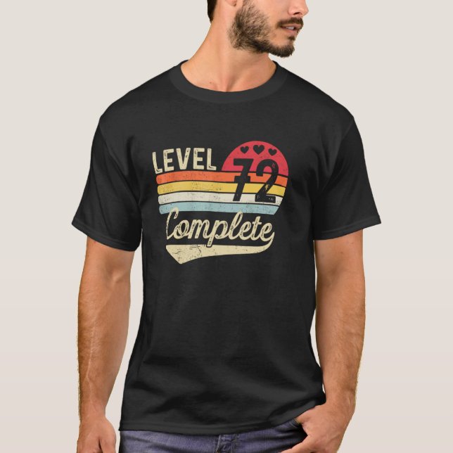 Level 72 Complete 72th Wedding Anniversary 72 Year T-Shirt (Front)