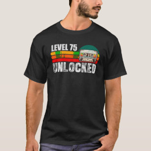 Level 75 Unlocked Video Games 75th Birthday T Shir T-Shirt
