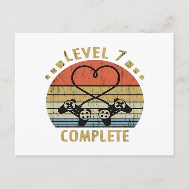 Level 7 Complete - 7th Wedding Anniversary Gift Vi Enclosure Card (Front)