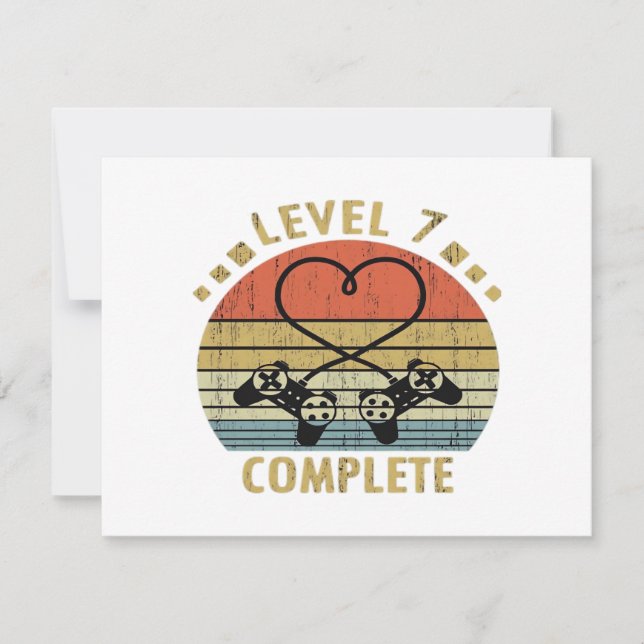 Level 7 Complete - 7th Wedding Anniversary Gift Vi Invitation (Front)