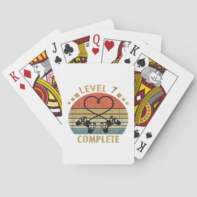 Level 7 Complete - 7th Wedding Anniversary Gift Vi Playing Cards (Back)
