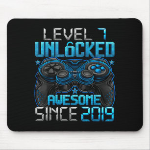 Level 7 Unlocked 7 Year Old For Boys 7th Birthday Mouse Pad
