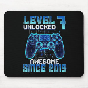 Level 7 unlocked 7th birthday boys video gamer mouse pad