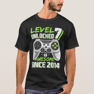 Level 7 Unlocked Awesome 2014 Video Game 7th Birth T-Shirt