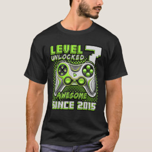 Level 7 Unlocked Awesome 2015 Video Game 7th Birth T-Shirt