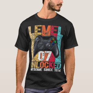 Level 7 Unlocked Awesome Since 2014 7th Birthday G T-Shirt