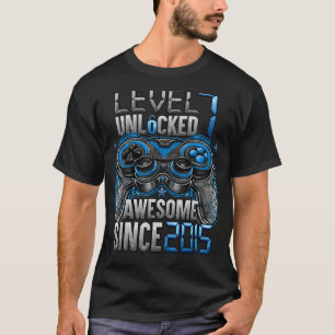 Level 7 Unlocked Awesome Since 2015 7th Birthday T-Shirt