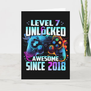 Level 7 Unlocked Awesome Since 7th Birthday Gaming Card