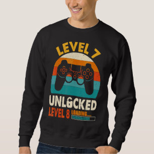 Level 7 Unlocked Birthday  Boy 7 Years Old Video G Sweatshirt