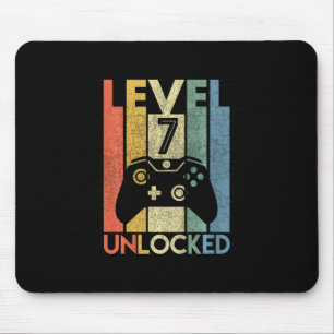 Level 7 Unlocked Funny Video Gamer 7th Birthday Gi Mouse Pad