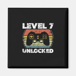 Level 7 Unlocked Funny Video Gamer 7th Birthday  Magnet