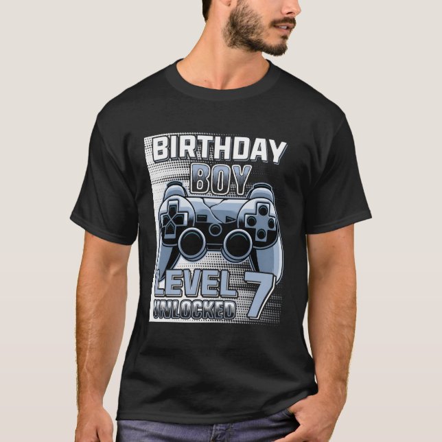 Level 7 Unlocked Gamer 7 7Th Bday Son T-Shirt (Front)
