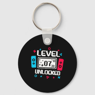 Level 7 Unlocked Gamer - 7th Birthday Gift Video G Key Ring