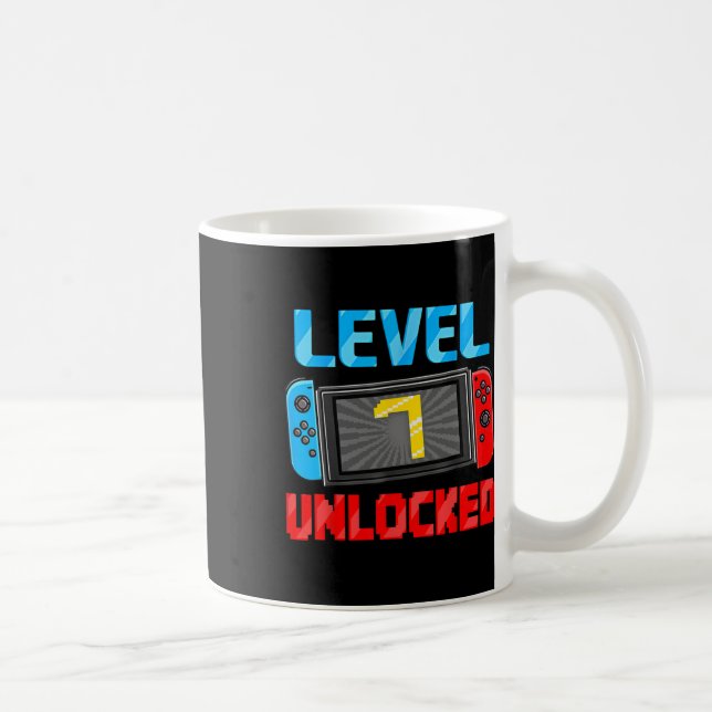 Level 7 Unlocked Gamer 7th Birthday Gift Video Gam Coffee Mug (Right)