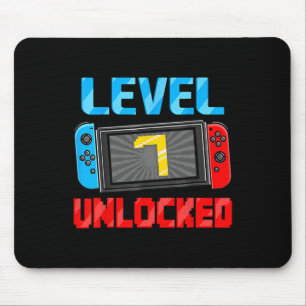 Level 7 Unlocked Gamer 7th Birthday Gift Video Gam Mouse Pad
