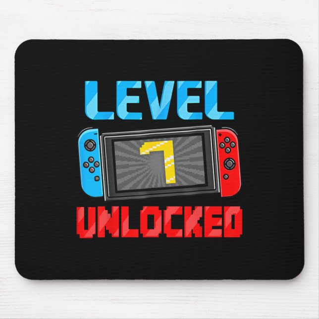 Level 7 Unlocked Gamer 7th Birthday Gift Video Gam Mouse Pad (Front)