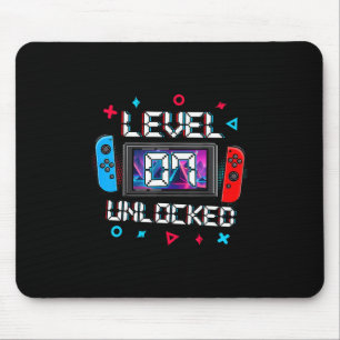 Level 7 Unlocked Gamer 7th Birthday Gift Video Gam Mouse Pad