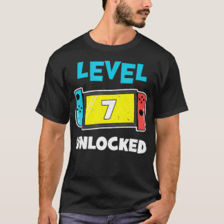 Level 7 unlocked Gamer 7th Birthday Gift Video Gam T-Shirt