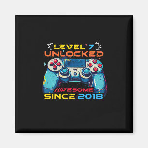 Level 7 Unlocked Gamer 7th Birthday Shirt Boy Vide Magnet