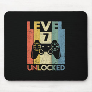 Level 7 Unlocked Shirt Funny Video Gamer 7th Birth Mouse Pad