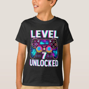 Level 7 Unlocked Shirt Funny Video Gamer Geek 7th
