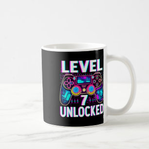 Level 7 Unlocked Shirt Funny Video Gamer Geek 7th Coffee Mug