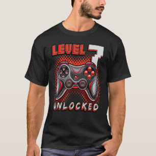 Level 7 Unlocked Video Game 7th Birthday Gamer  Bo T-Shirt
