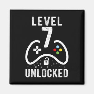 Level 7 Unlocked Video Game 7th Birthday Gift Magnet