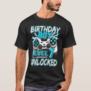 Level 7 Unlocked Video Game Birthday Gamer Boys T-Shirt