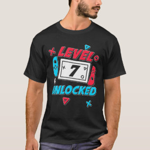 Level 7 Unlocked Video Game Funny Birthday Gamer T-Shirt