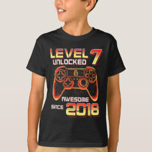 Level 7 Unlocked Video Game Party 7th Birthday Gam T-Shirt