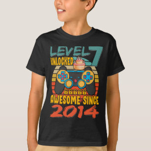 Level 7 Unlocked Video Gamer 7 Years Old 7  T-Shirt