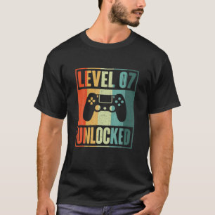 Level 7 Unlocked Video Gamer Funny - 7Th Birthday T-Shirt