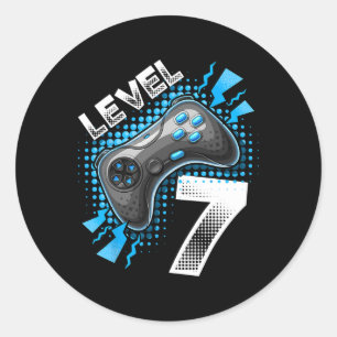 Level 7 Video Game Controller 7th Birthday Gamer G Classic Round Sticker