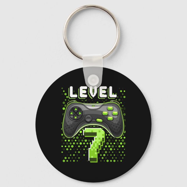 Level 7 Video Game Controller 7th Birthday Gamer G Key Ring (Front)