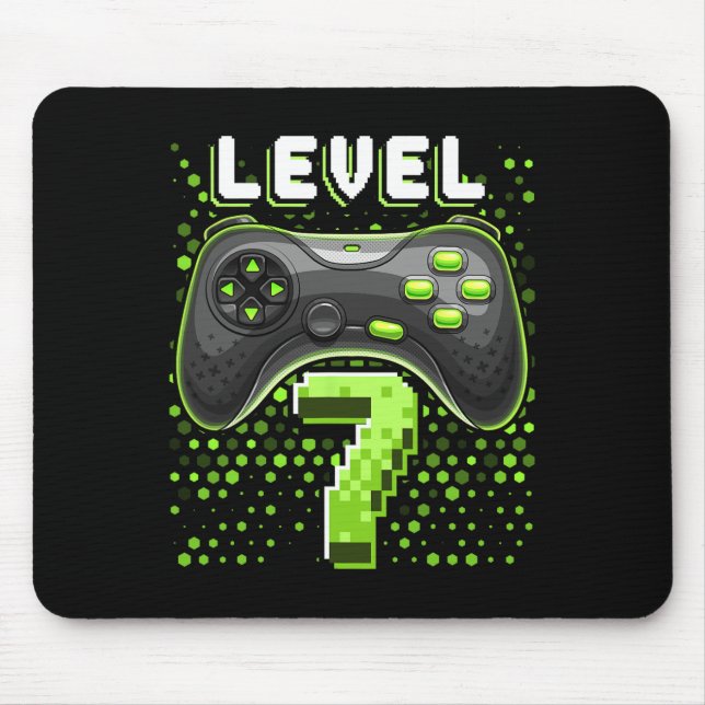 Level 7 Video Game Controller 7th Birthday Gamer G Mouse Pad (Front)