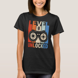 Level 8 Birthday Boy 8 Year Old Video Games Gaming T-Shirt