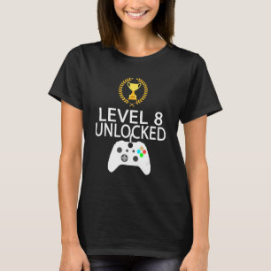 Level 8 Birthday Boy 8 Year Old Video Games Gaming T-Shirt