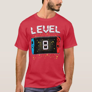 Level 8 Birthday Gaming 8 Year Old Video Games Gif T-Shirt