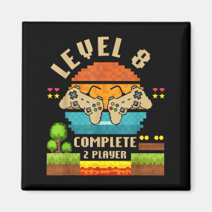 Level 8 Complete 8 Years Anniversary Video Game Gi Magnet