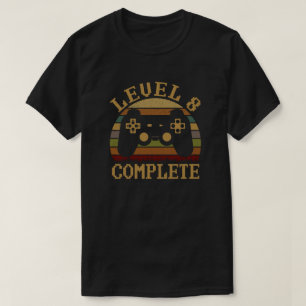 Level 8 Complete 8th Anniversary Video Gamer T-Shirt