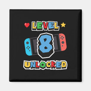 Level 8 Unlocked 8th Birthday Kids Video Game 8 Ye Magnet